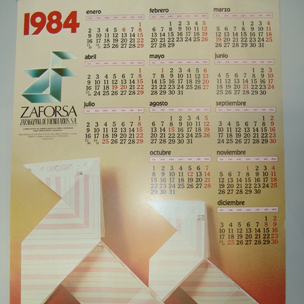 Calendario Zaforsa 1984