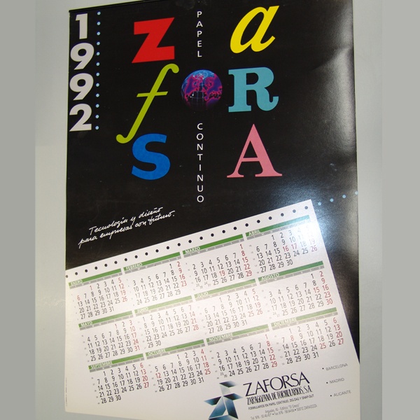 Calendario Zaforsa 1992